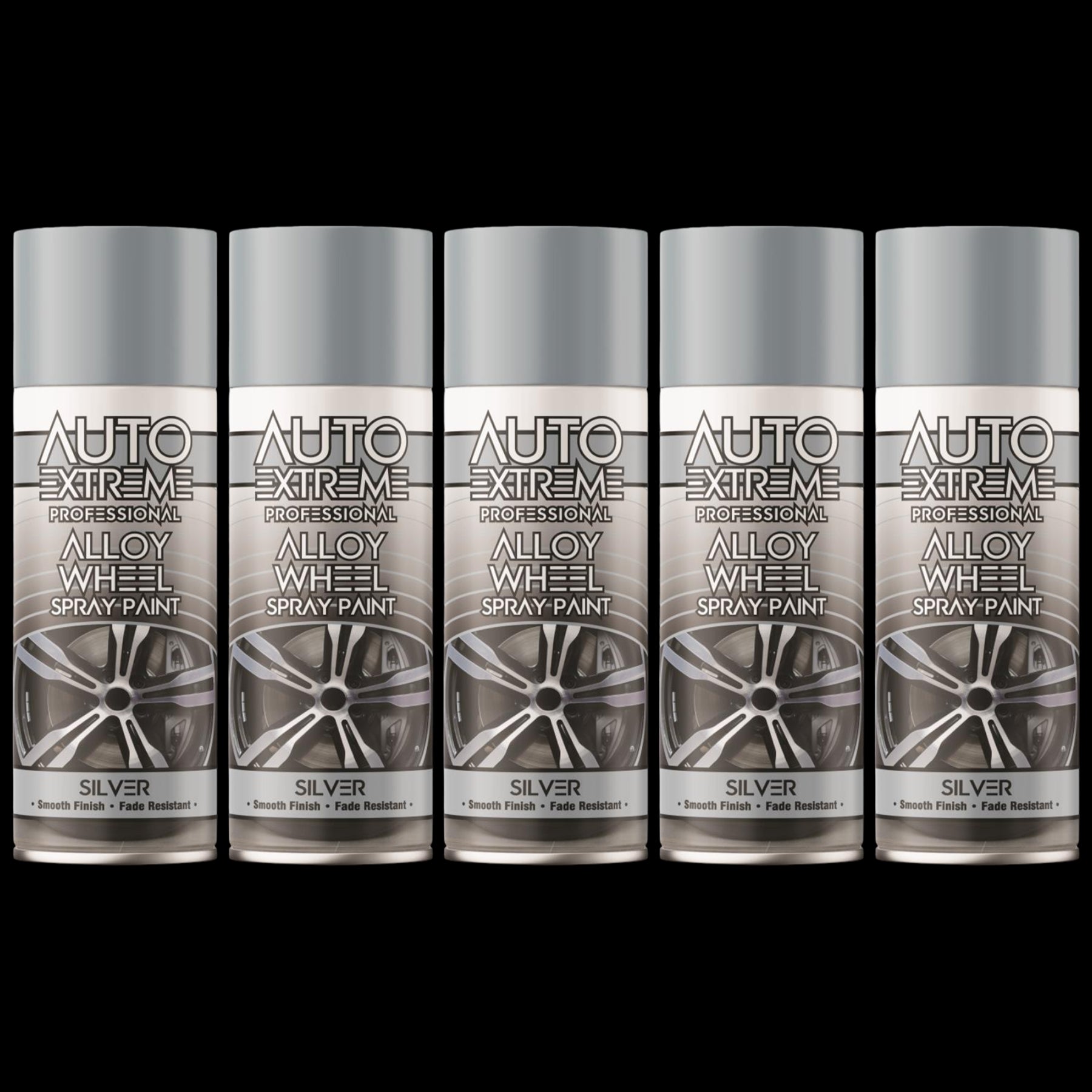 5X Auto Extreme Alloy Wheel Spray Paint Silver 400ml Spray Paint