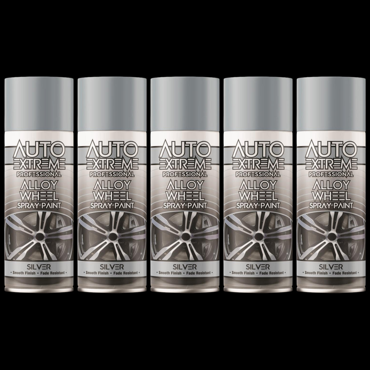 5X Auto Extreme Alloy Wheel Spray Paint Silver 400ml Spray Paint