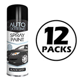12X Auto Extreme Black Matt Spray Paint 250ml Spray Paint