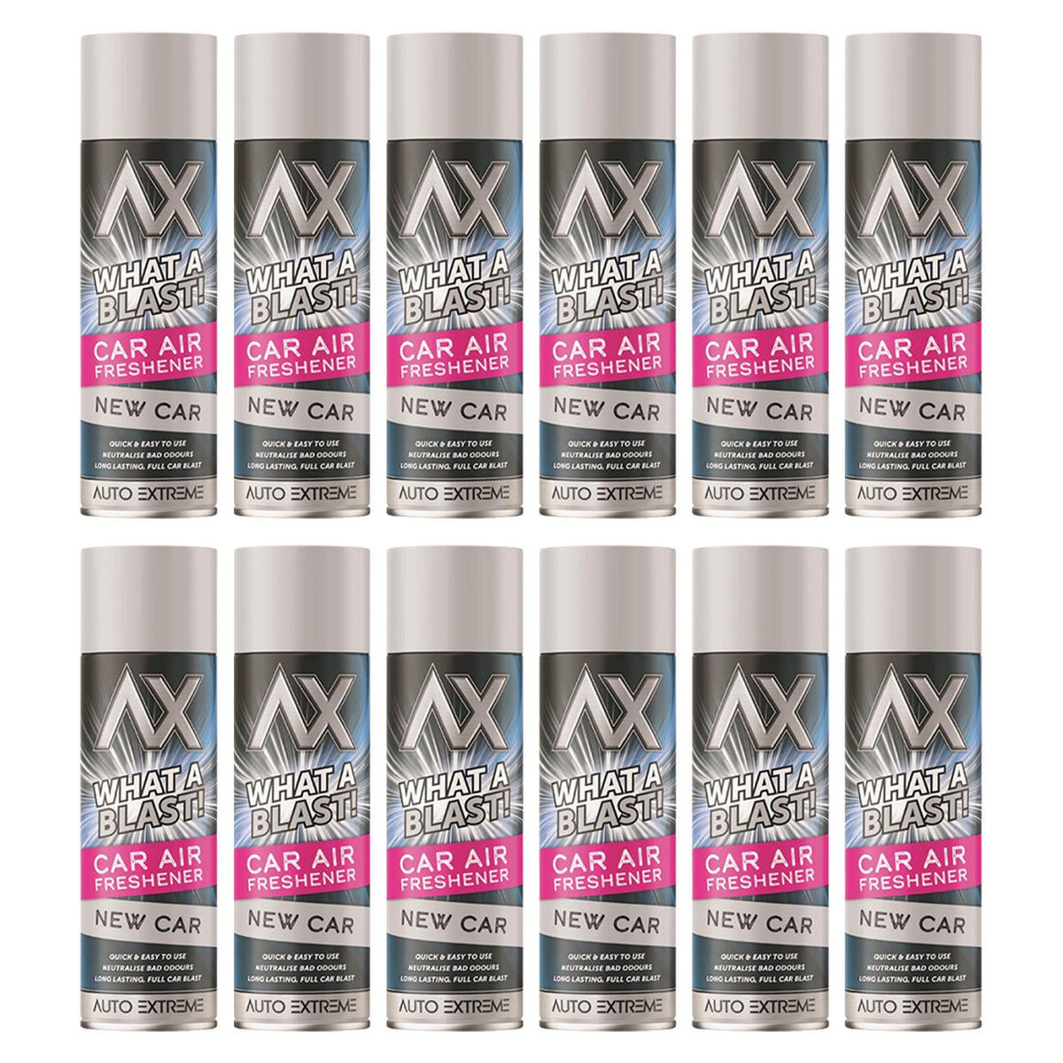 Auto Extreme car air freshener spray in New Car scent for a fresh and pleasant driving experience