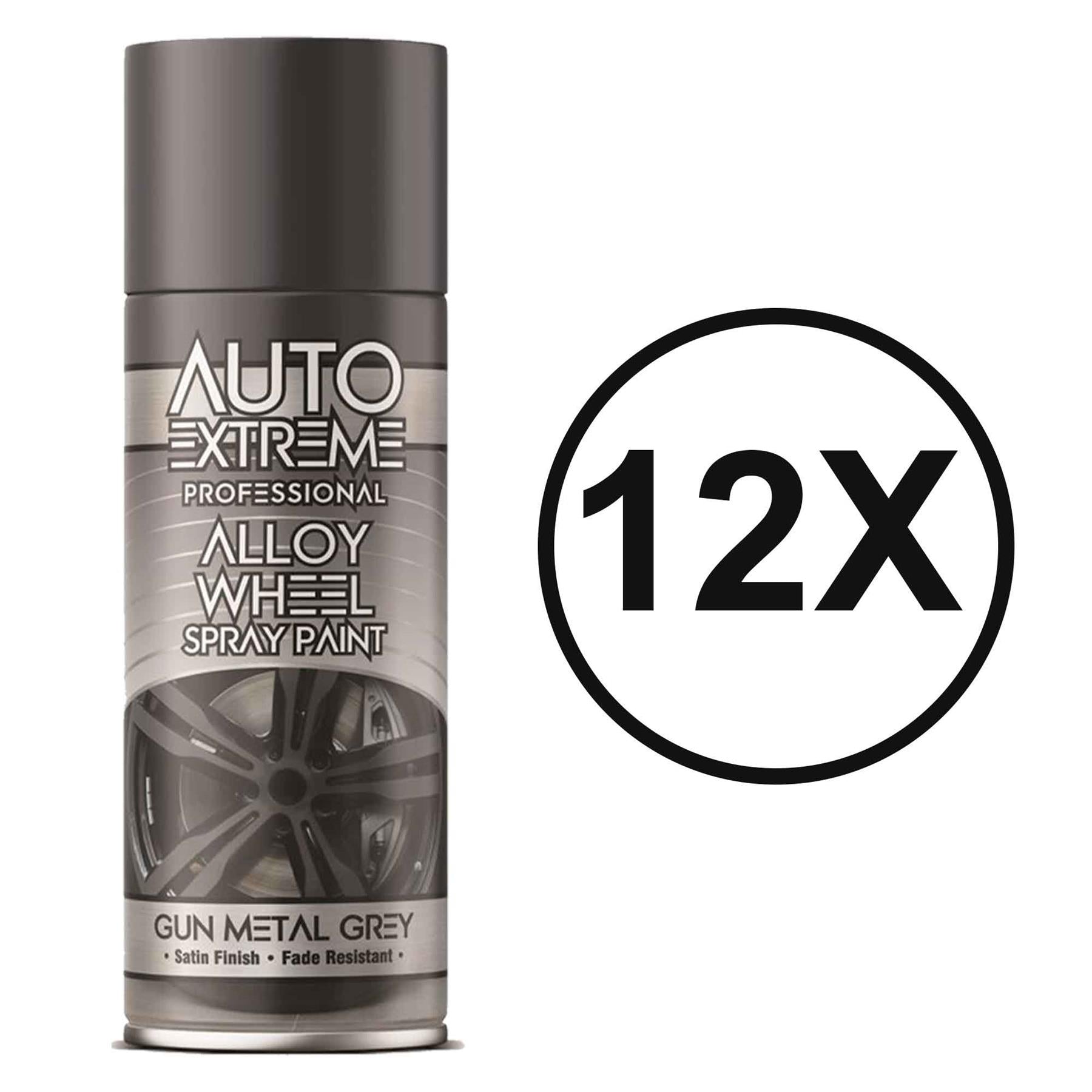 12X Auto Extreme Gun Metal Grey Spray Paint 400ml Spray Paint