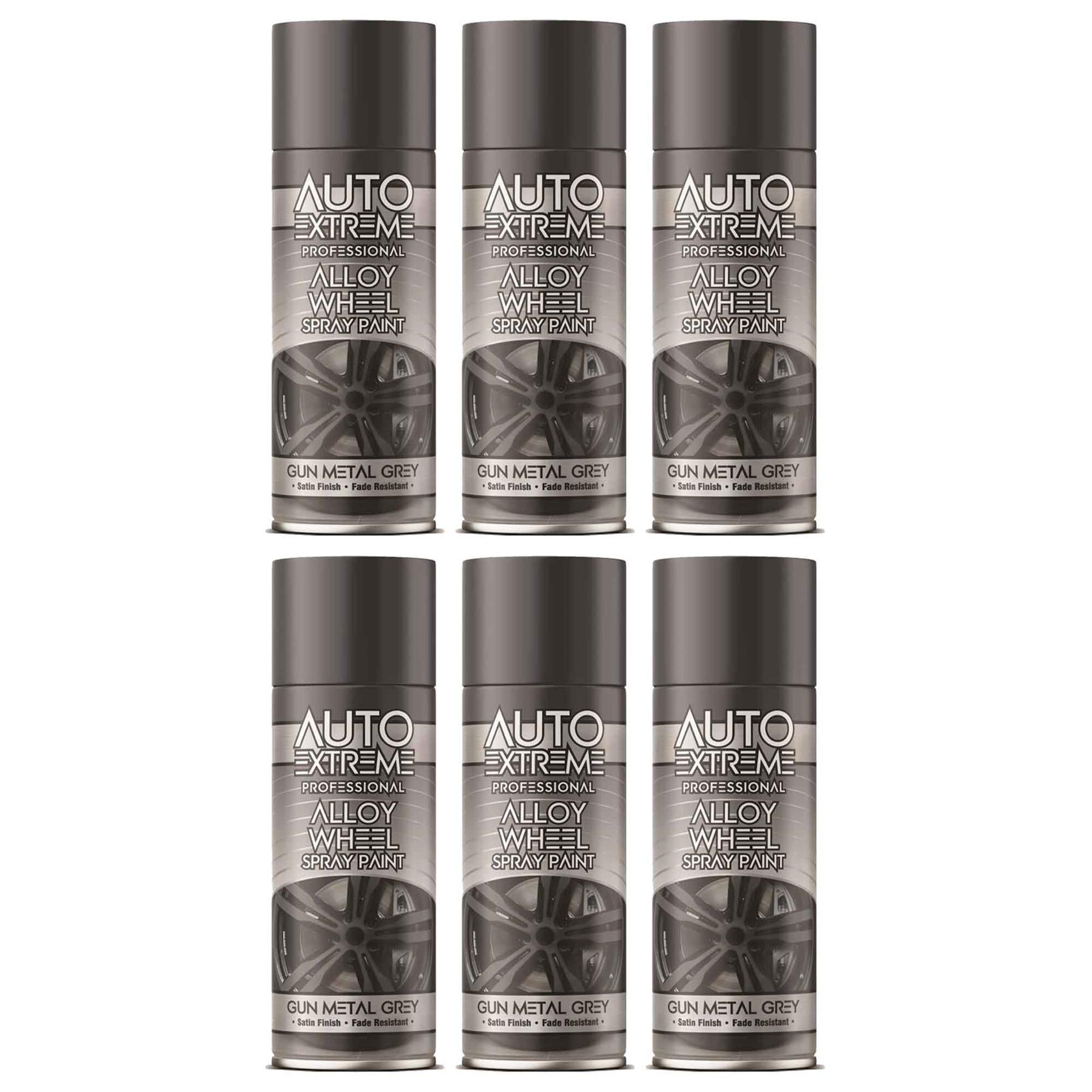6X Auto Extreme Gun Metal Grey Spray Paint 400ml Spray Paint