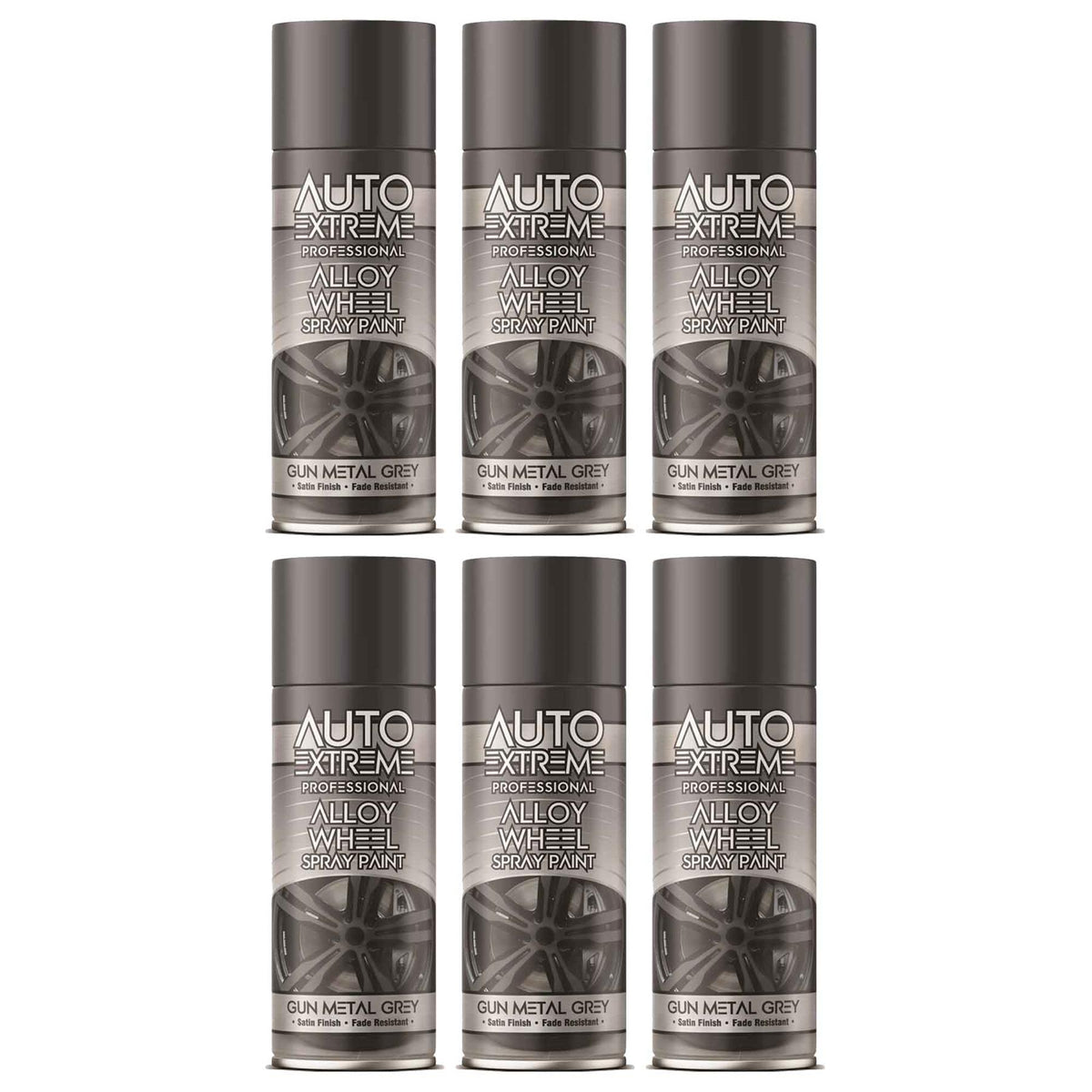 6X Auto Extreme Gun Metal Grey Spray Paint 400ml Spray Paint