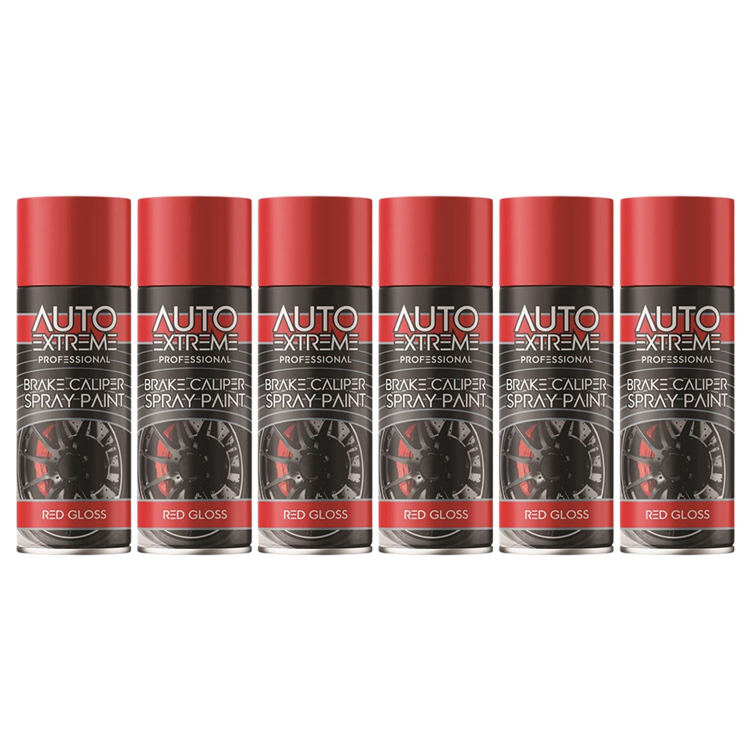 Auto Extreme red brake caliper spray paint set of six cans for automotive touch-ups