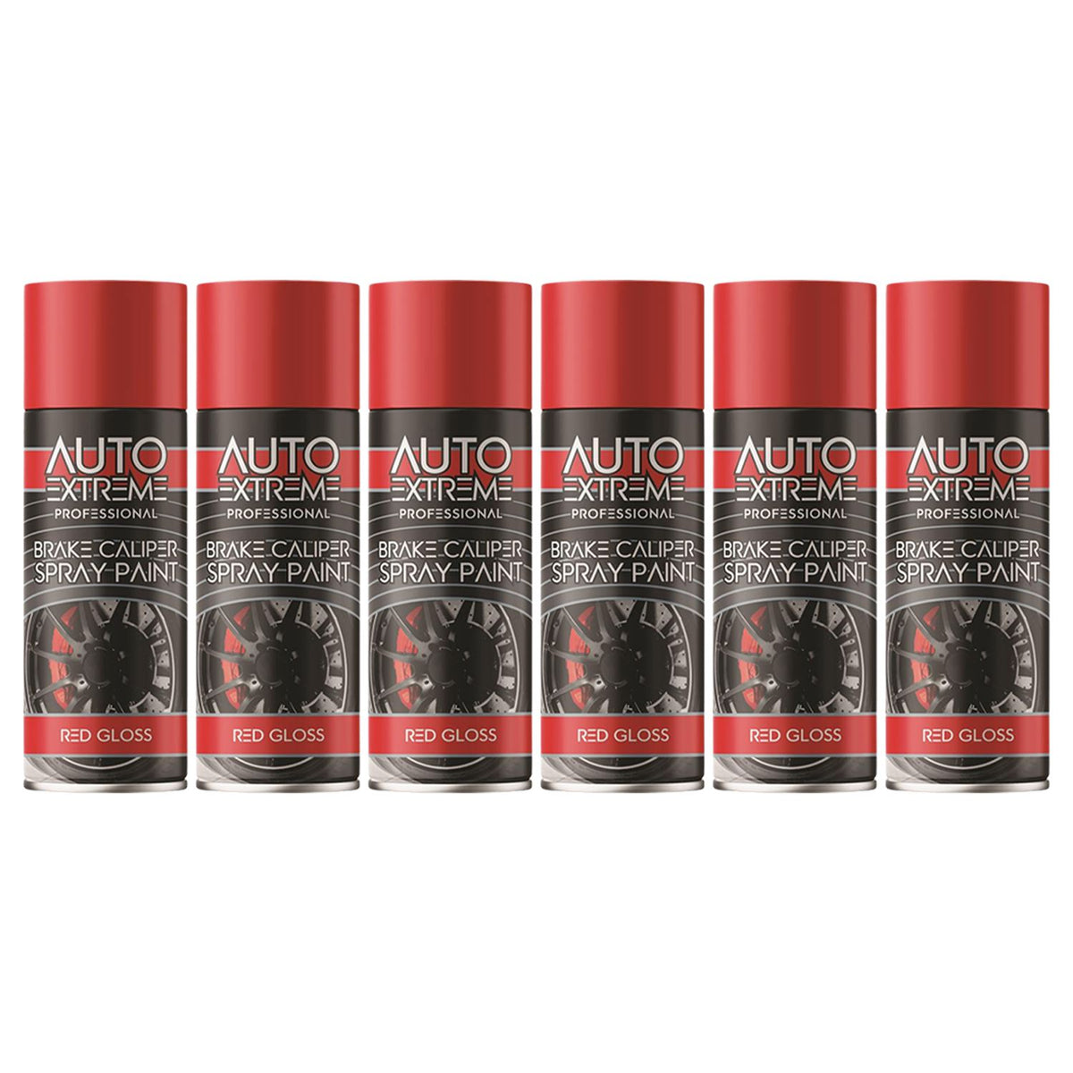 Auto Extreme red brake caliper spray paint set of six cans for automotive touch-ups