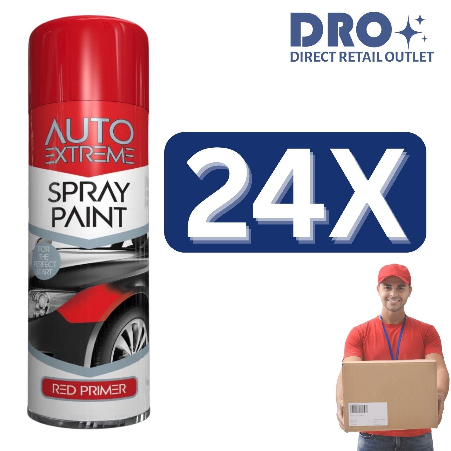 Auto Extreme red primer spray paint 250ml can for automotive projects and refinishing