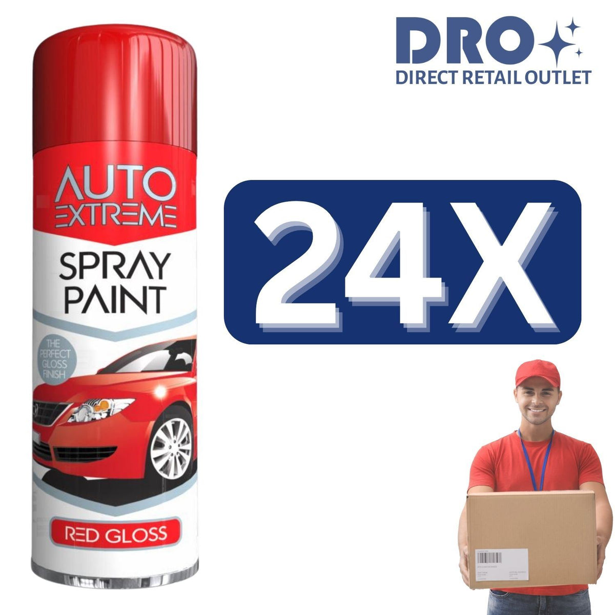 Auto Extreme red spray paint 250ml can with glossy finish for automotive touch-ups