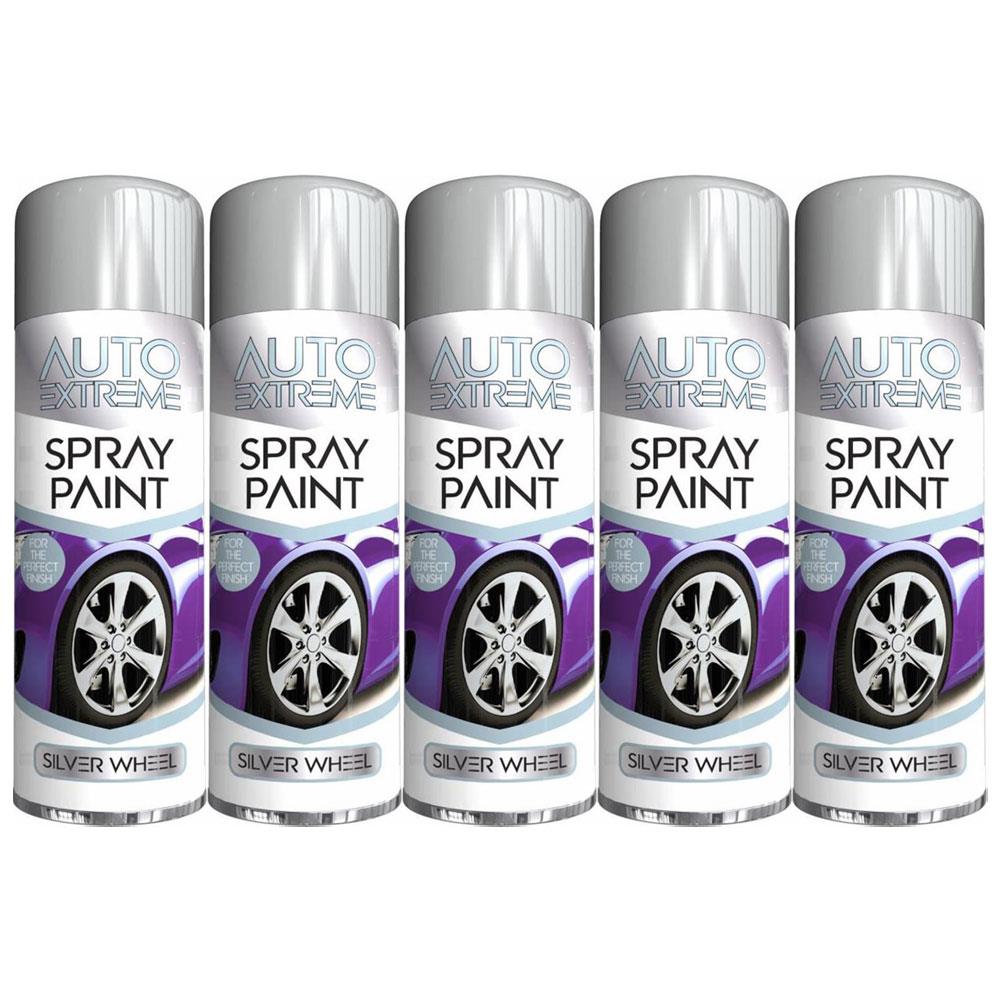 5X Auto Extreme Silver Wheel Spray Paint 250ml Spray Paint