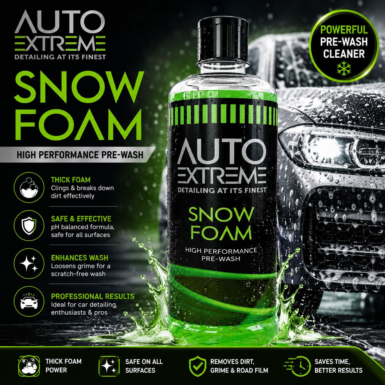 Auto Extreme Snow Foam Pre Wash for car cleaning, ideal for anyone searching for near car wash near me
