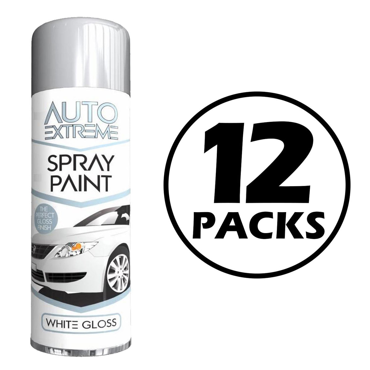 12X Auto Extreme White Gloss Spray Paint 250ml Spray Paint