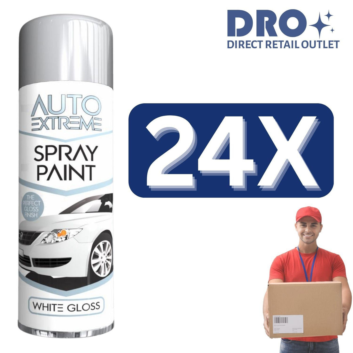 Auto Extreme white gloss spray paint 250ml can for a smooth and lasting finish on various surfaces