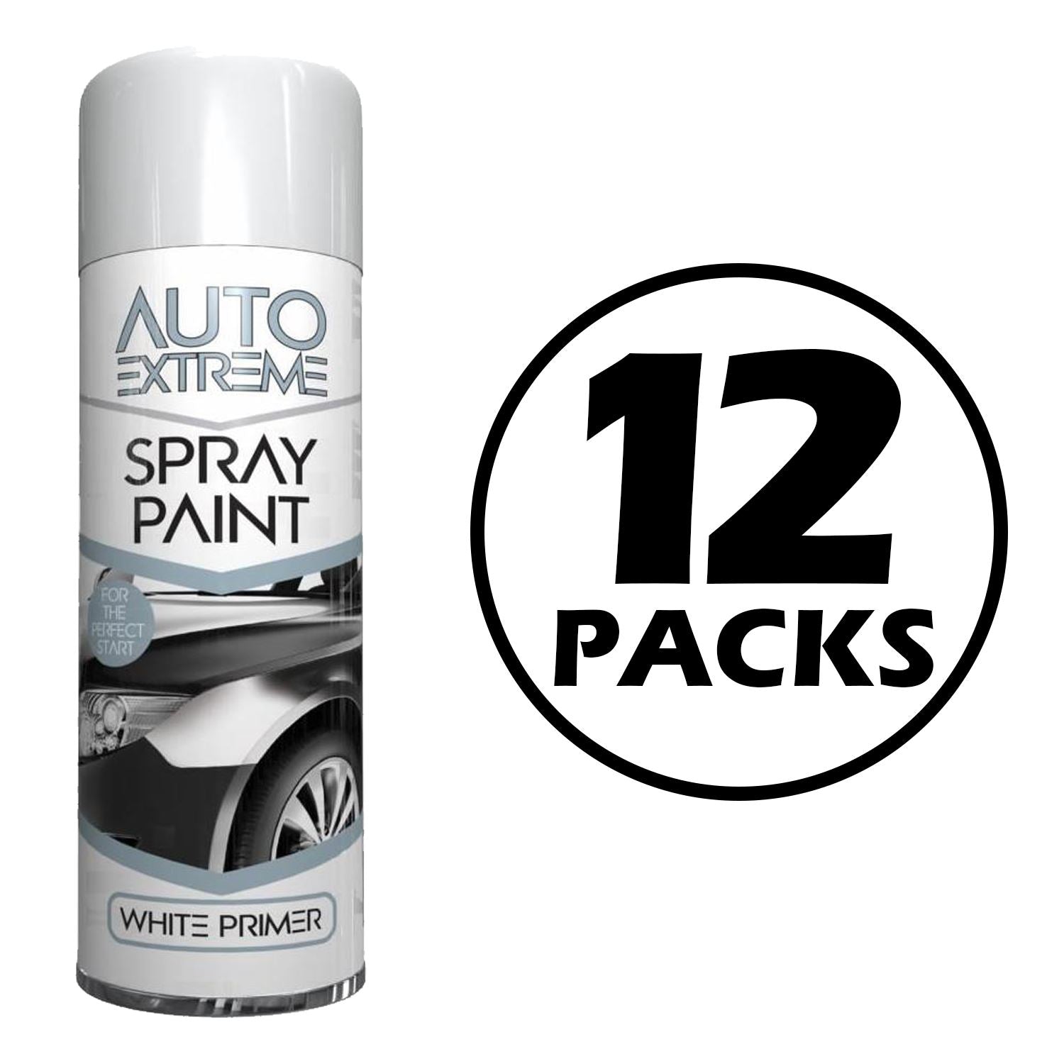 12X Auto Extreme White Primer Paint 250ml Spray Paint