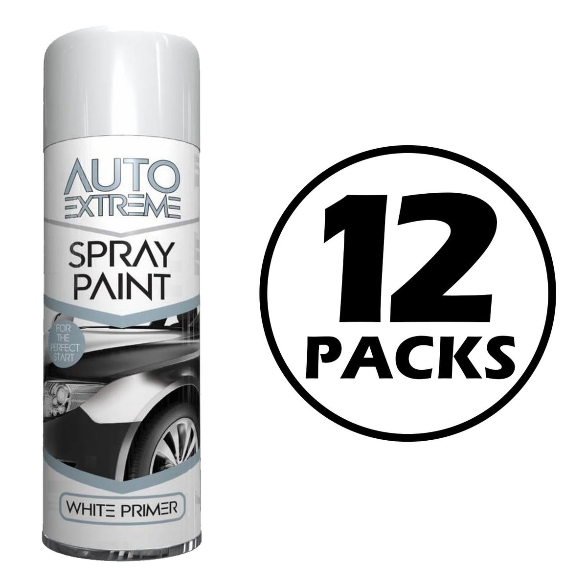 12X Auto Extreme White Primer Paint 250ml Spray Paint