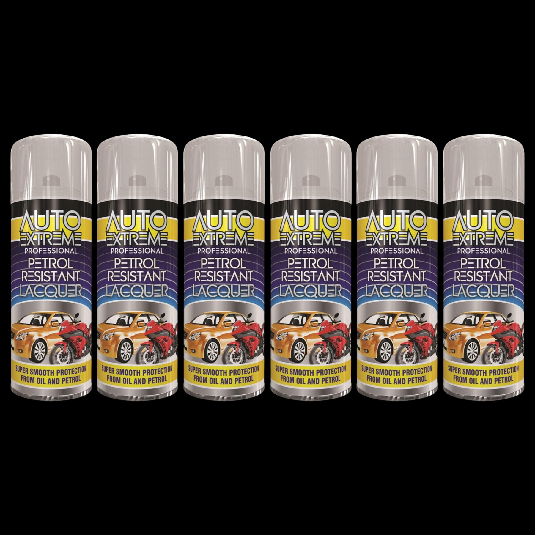 6X Auto Extreme Lacquer Petrol Resistant Spray 400ml Spray Paint