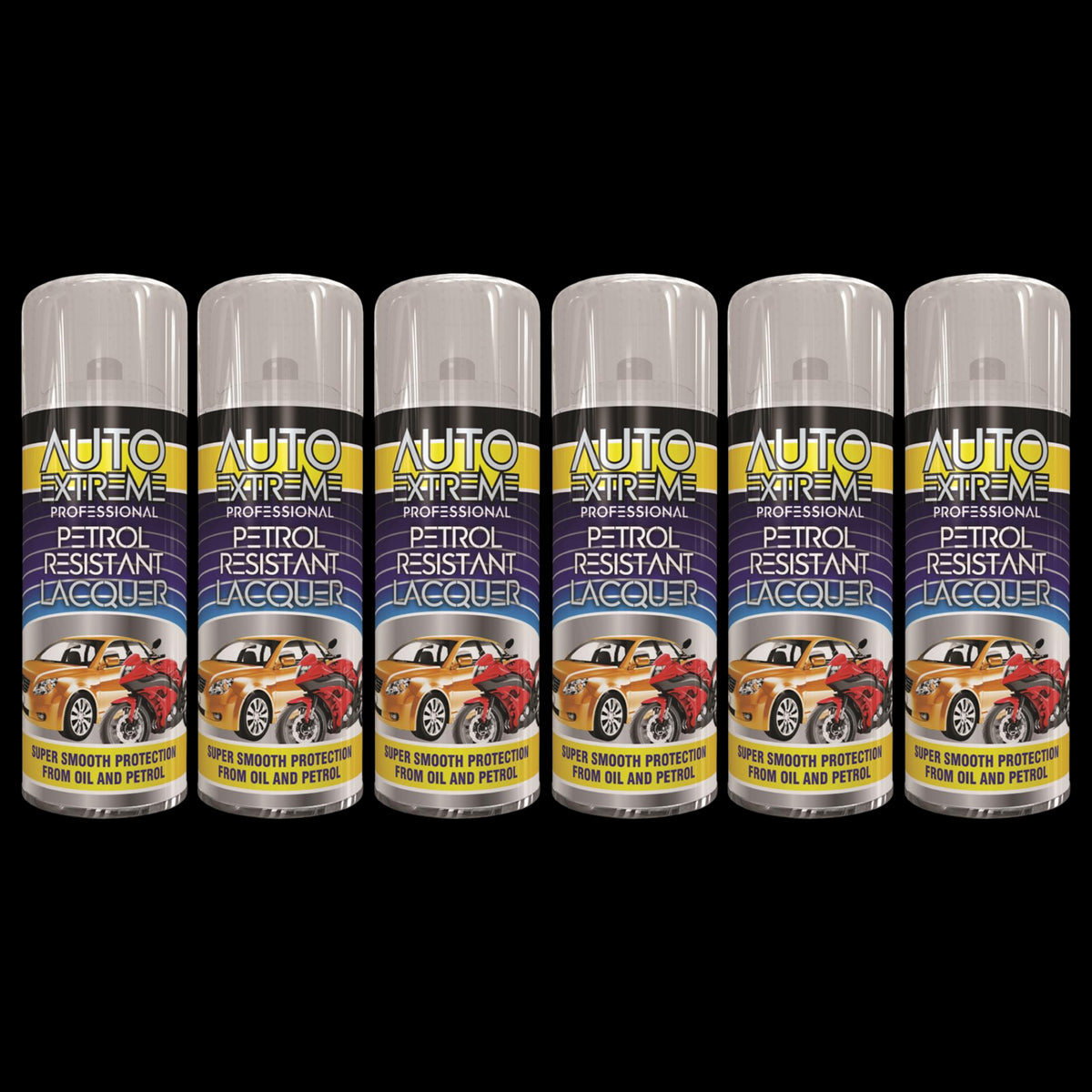 6X Auto Extreme Lacquer Petrol Resistant Spray 400ml Spray Paint
