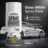 12X Gloss White Car Spray Paint 400ml