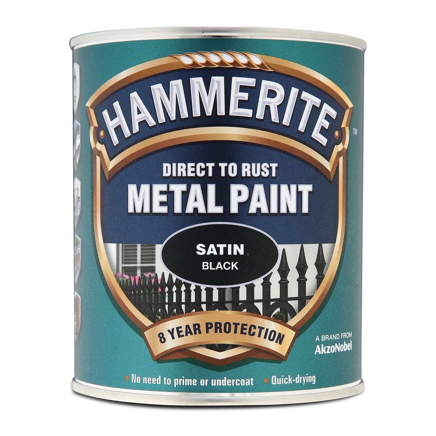 Hammerite Satin Black Paint 750ml