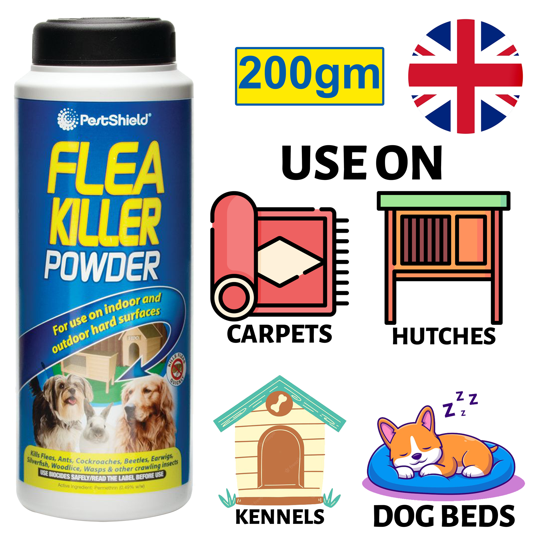 Flea Killer Powder 200g - Indoor & Outdoor Insect Treatment – Direct ...