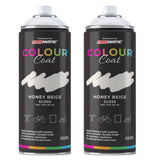 2X Honey Beige RAL 070 85 05 Gloss Spray Paint 400ml
