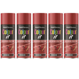 5X Paint Factory Crimson Red Gloss Spray Paint 400ml