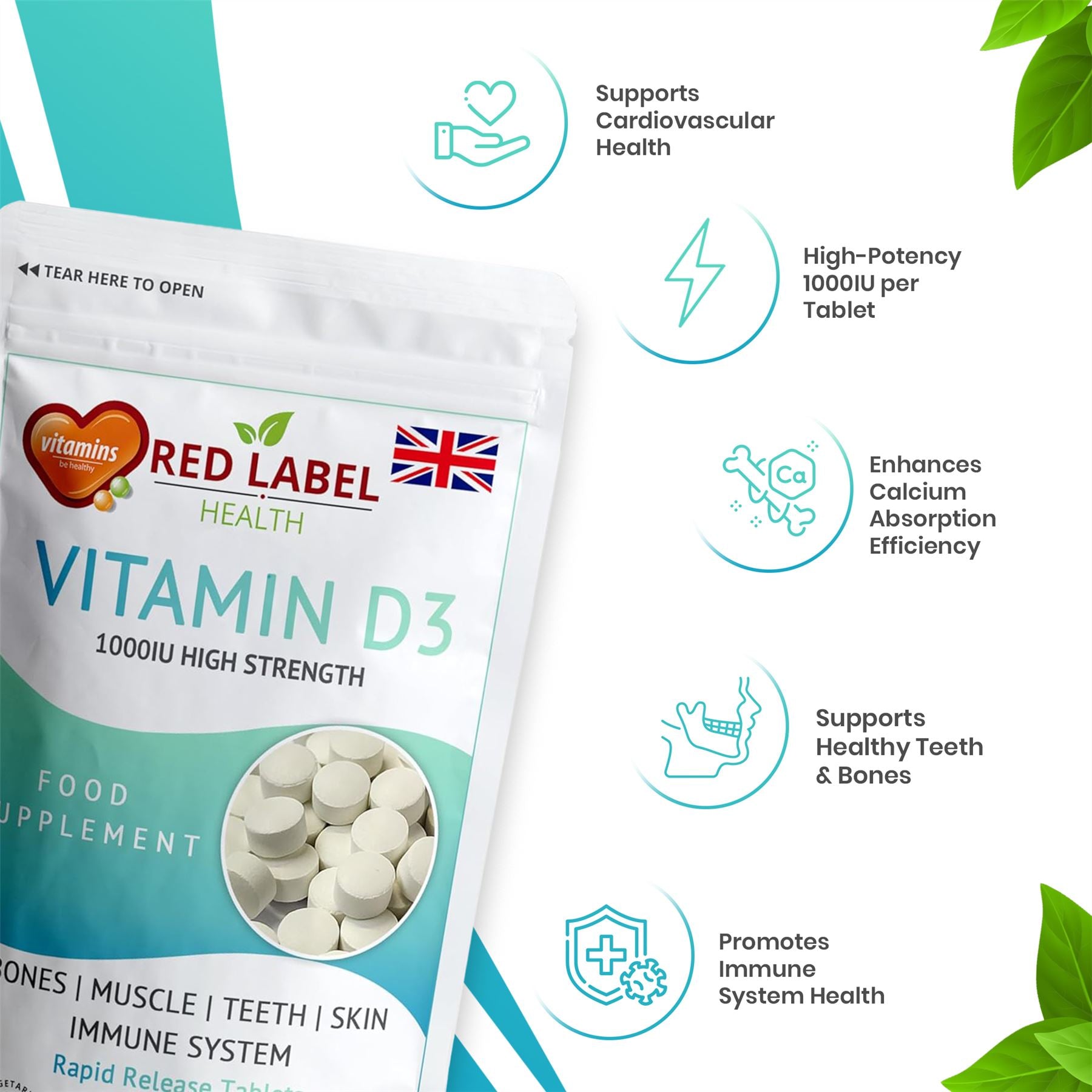 Vitamin D3 1000IU - 360 Tablets Vitamin D3