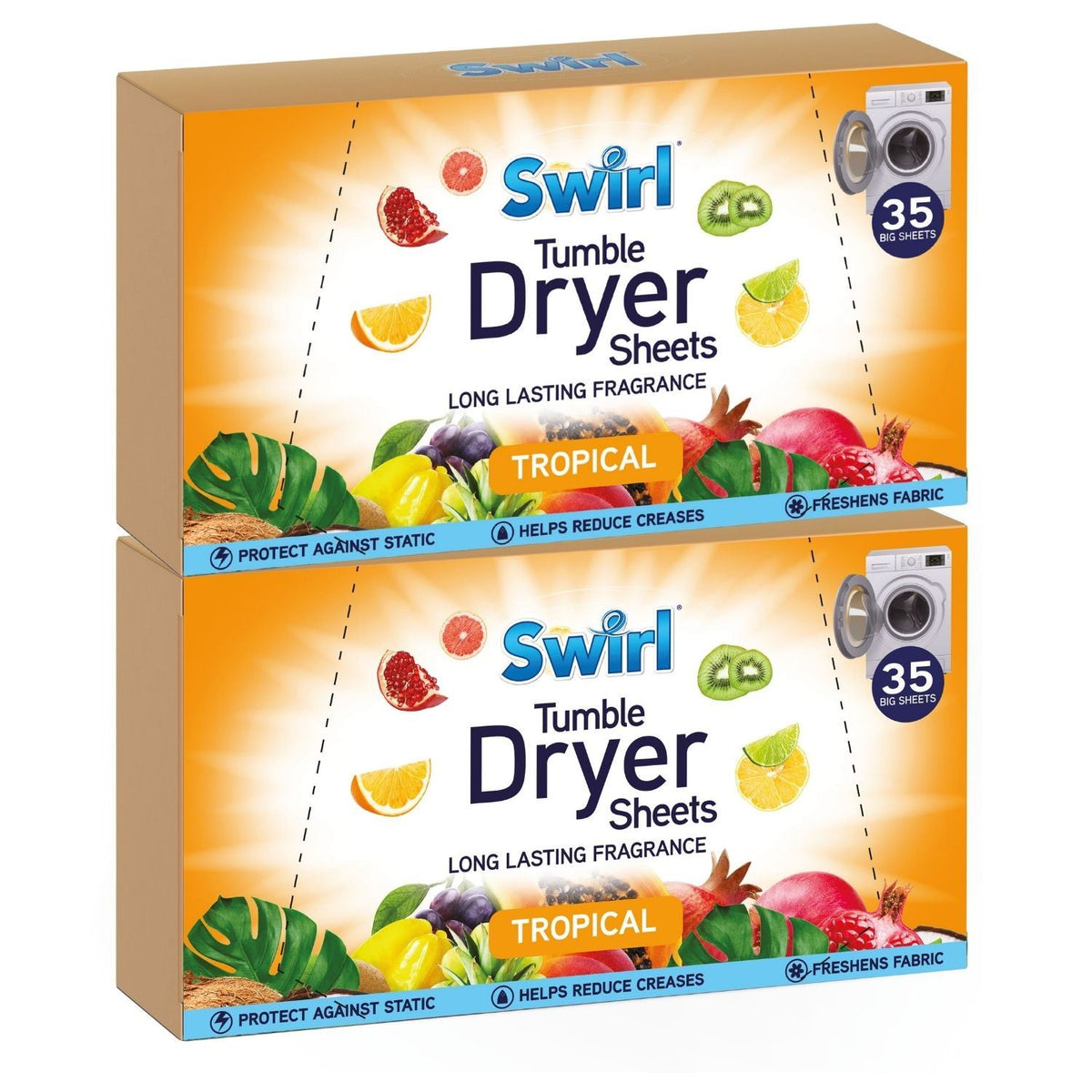 2X - Swirl Tumble Dryer Sheets Tropical 35Pk