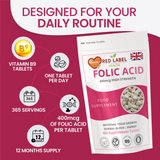 Folic Acid 400mcg - 200 Tablets