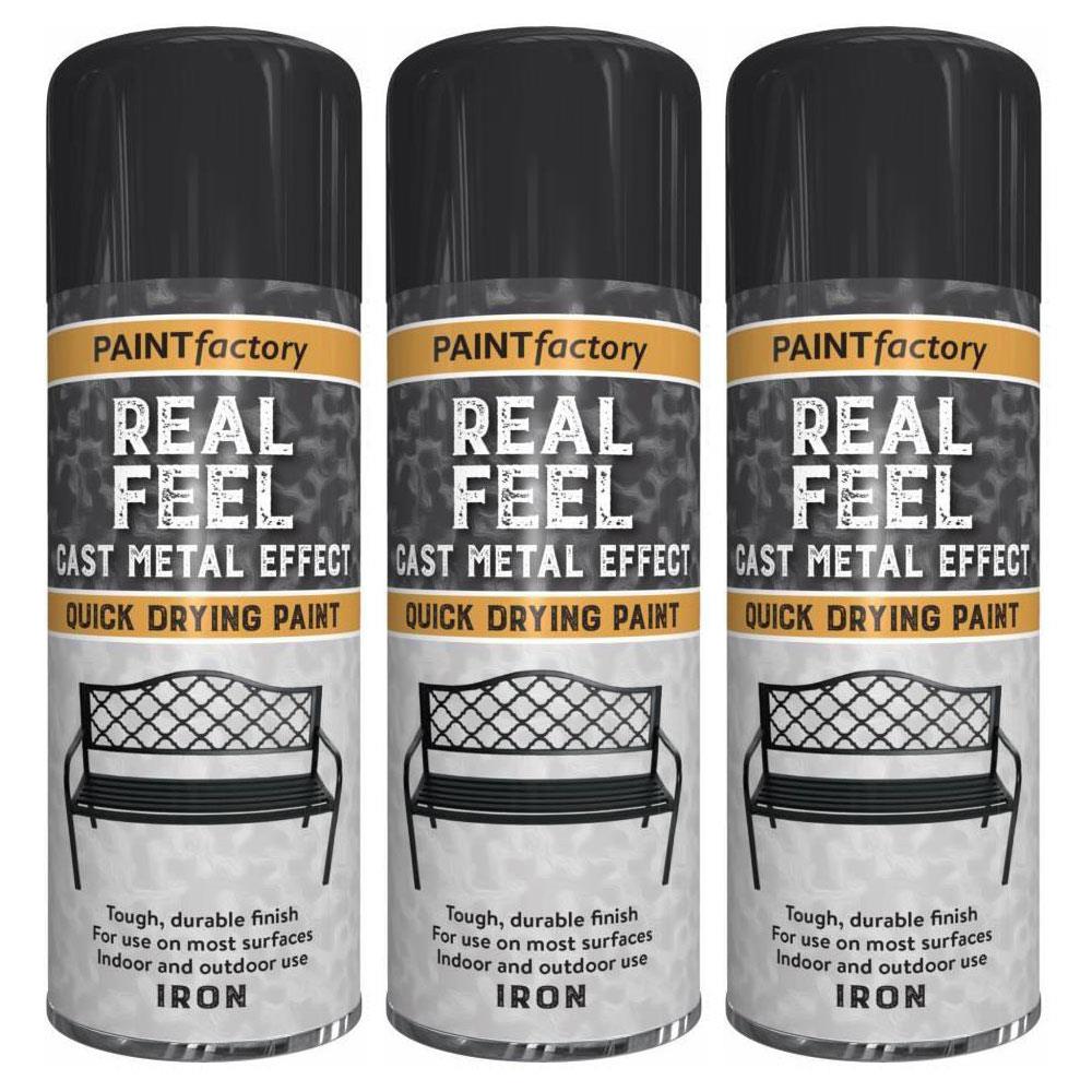 3X Paint Factory Cast Iron Effect Spray Paint 400ml Spray Paint