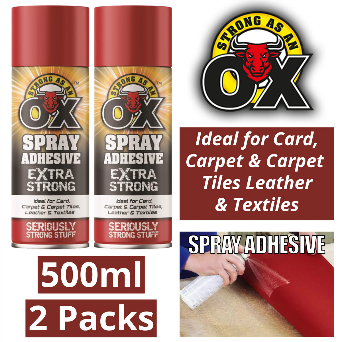 2X Saao Spray Adhesive 500ml Adhensive Spray