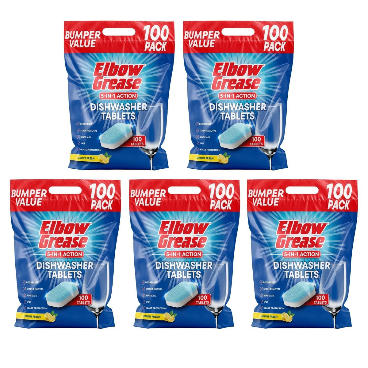 5X - Elbow Grease Dishwasher Tablets 100Pk