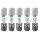 5X Overlay Silver Metallic 400ml Professional Spray Paint