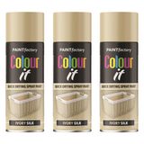 3X Paint Factory Ivory Silk Gloss Spray Paint 400ml