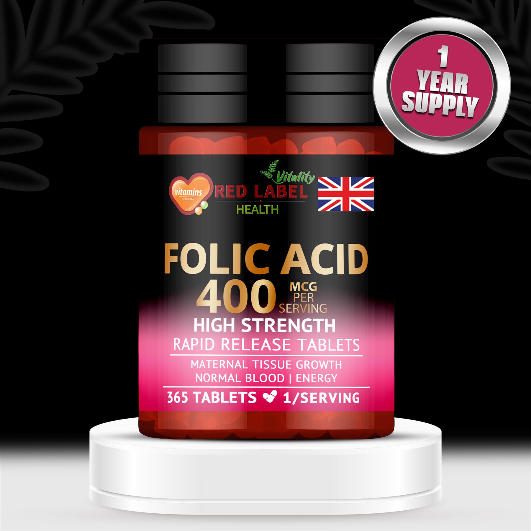 Folic Acid 400mcg - 365 Tablets Folic Acid