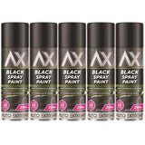 5X Auto Extreme Black Satin Spray Paint 250ml