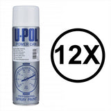 12X Upol Power Can Topcoat Gloss White Aerosol Spray 500ml Spray Paint