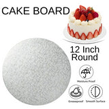1 Board - 12" Round Silver Double Thick Cards Cake Board
