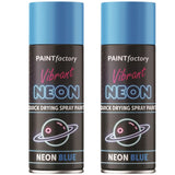 2X Paint Factory Blue Fluorescent Neon Spray Paint 200ml
