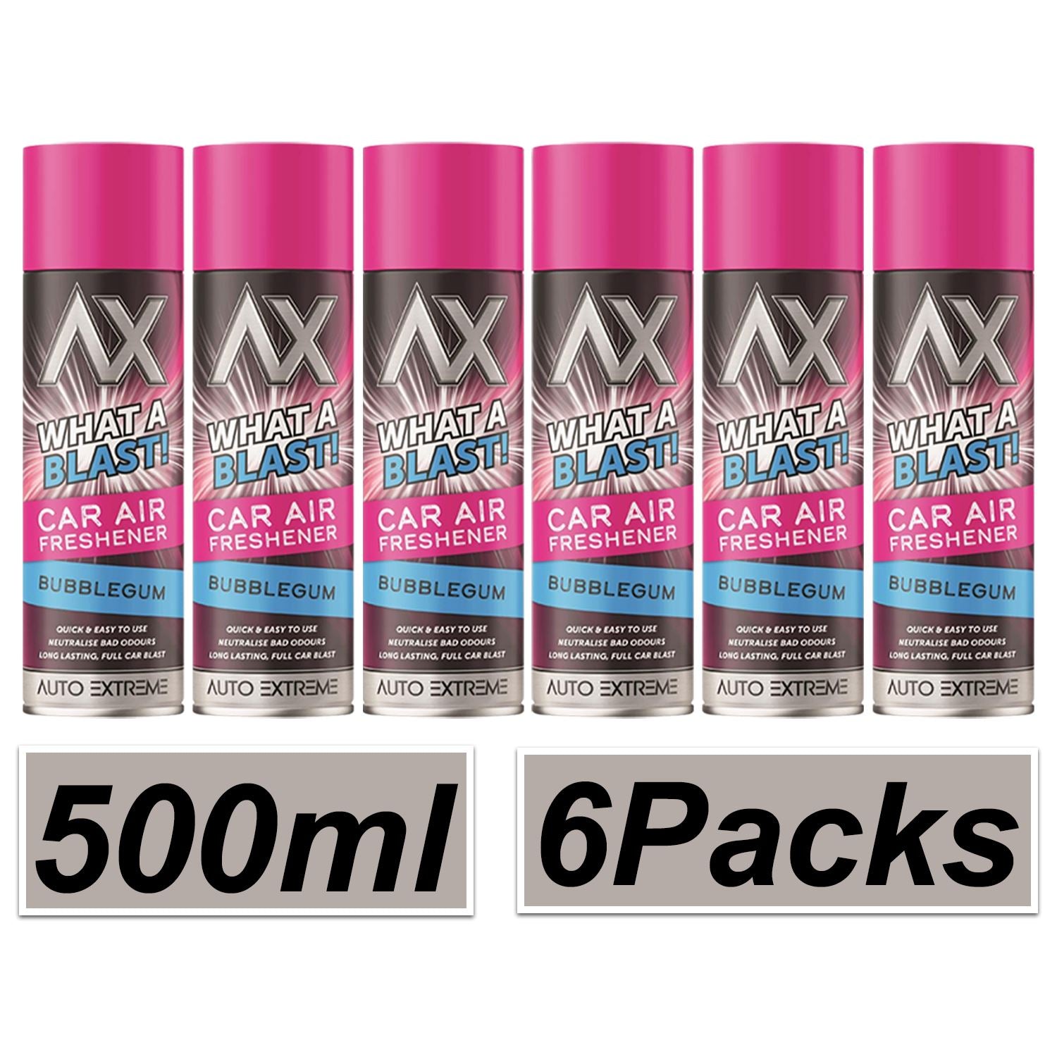 6X - What A Blast! Bubblegum Car Air Freshener Spray 500ml Car Air Freshener