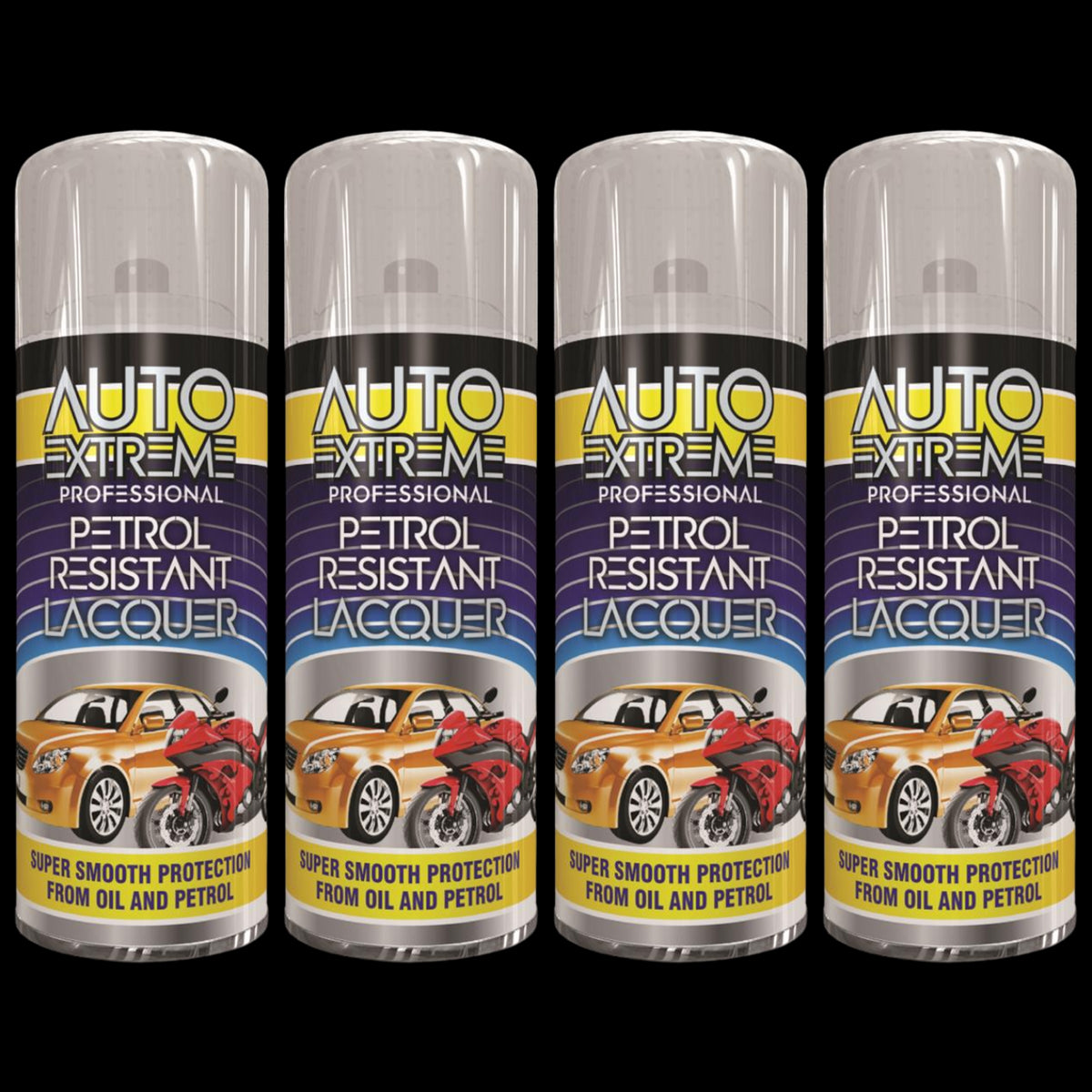 4X Auto Extreme Lacquer Petrol Resistant Spray 400ml Spray Paint