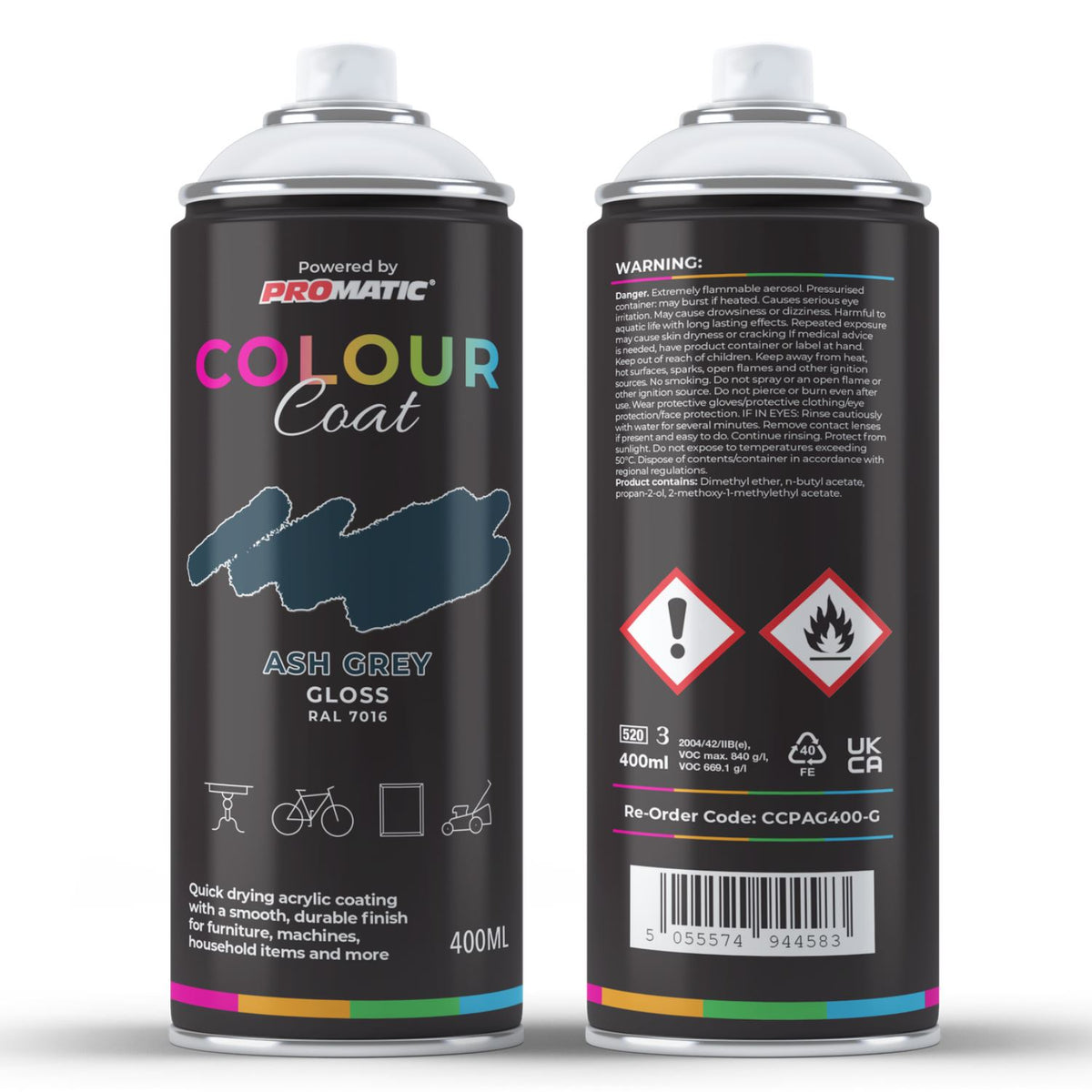 Ash Grey RAL 7016 Gloss Spray Paint 400ml