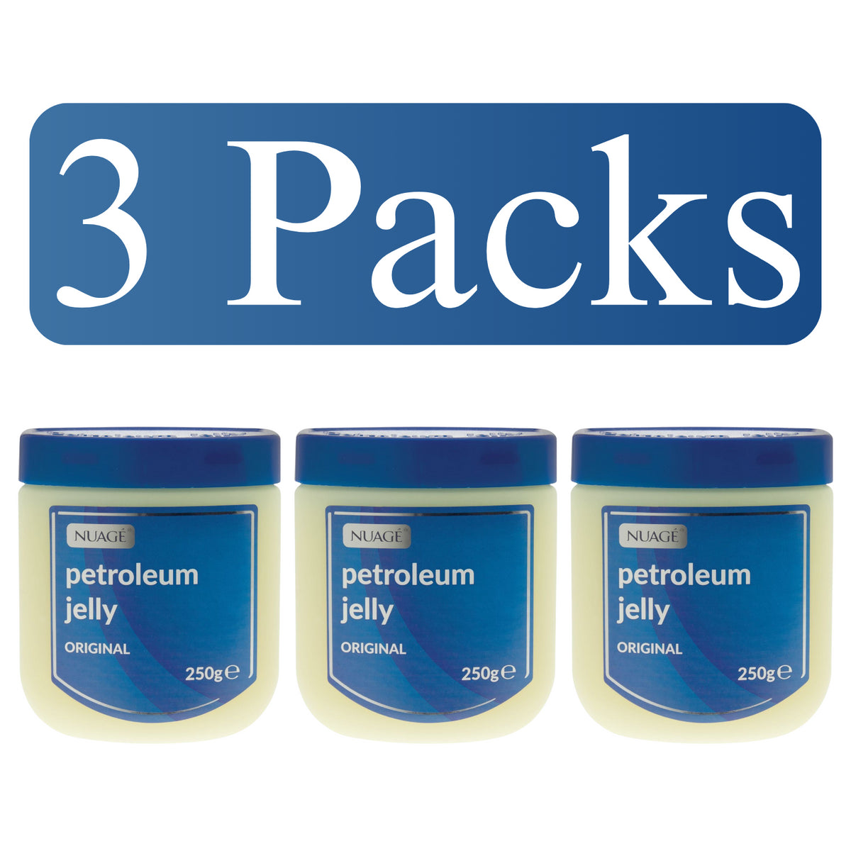 3X Nuage Original Petroleum Jelly Pot Dry Skin Protection Burns Chapping 250g