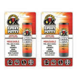2X - STRONG AS AN OX Durable Epoxy Putty Metal Plastic Filler 42G
