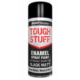Paint Factory Tough Stuff Enamel Black Matt 400ml Spray Paint
