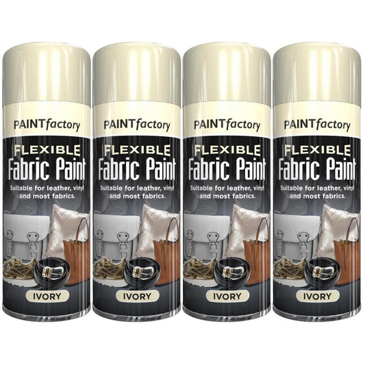 4X Ivory Flexible Fabric & Vinyl Spray Paint 200ml