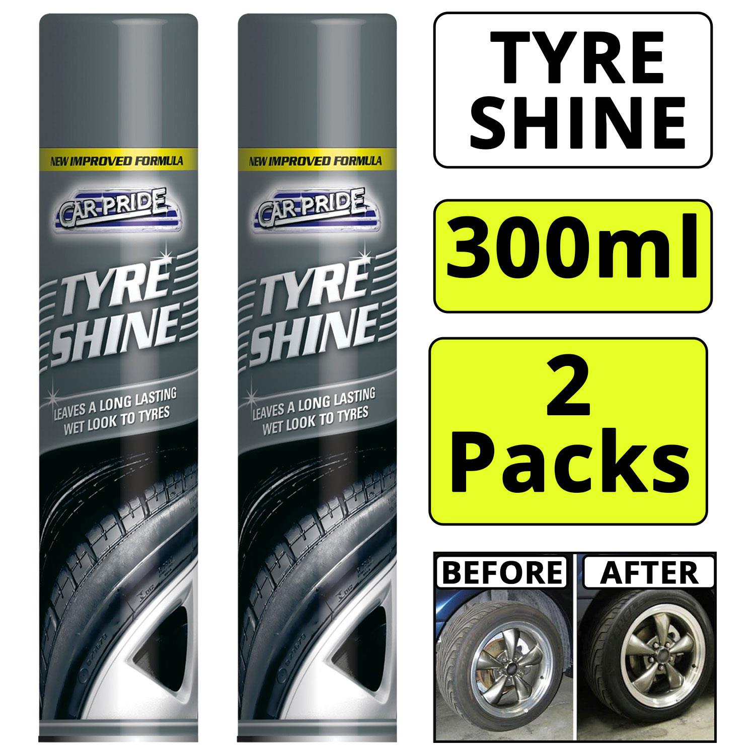 2X Car Pride Tyre Shine Spray 300ml Spray Paint