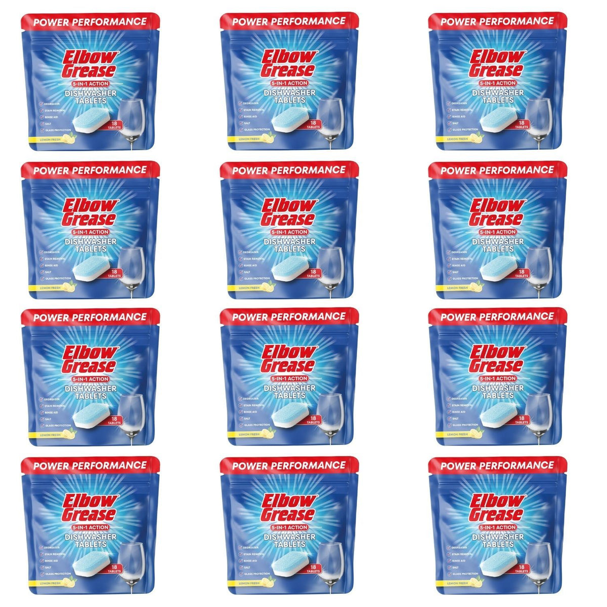 12X - Elbow Grease Dishwasher Tablets 18Pk