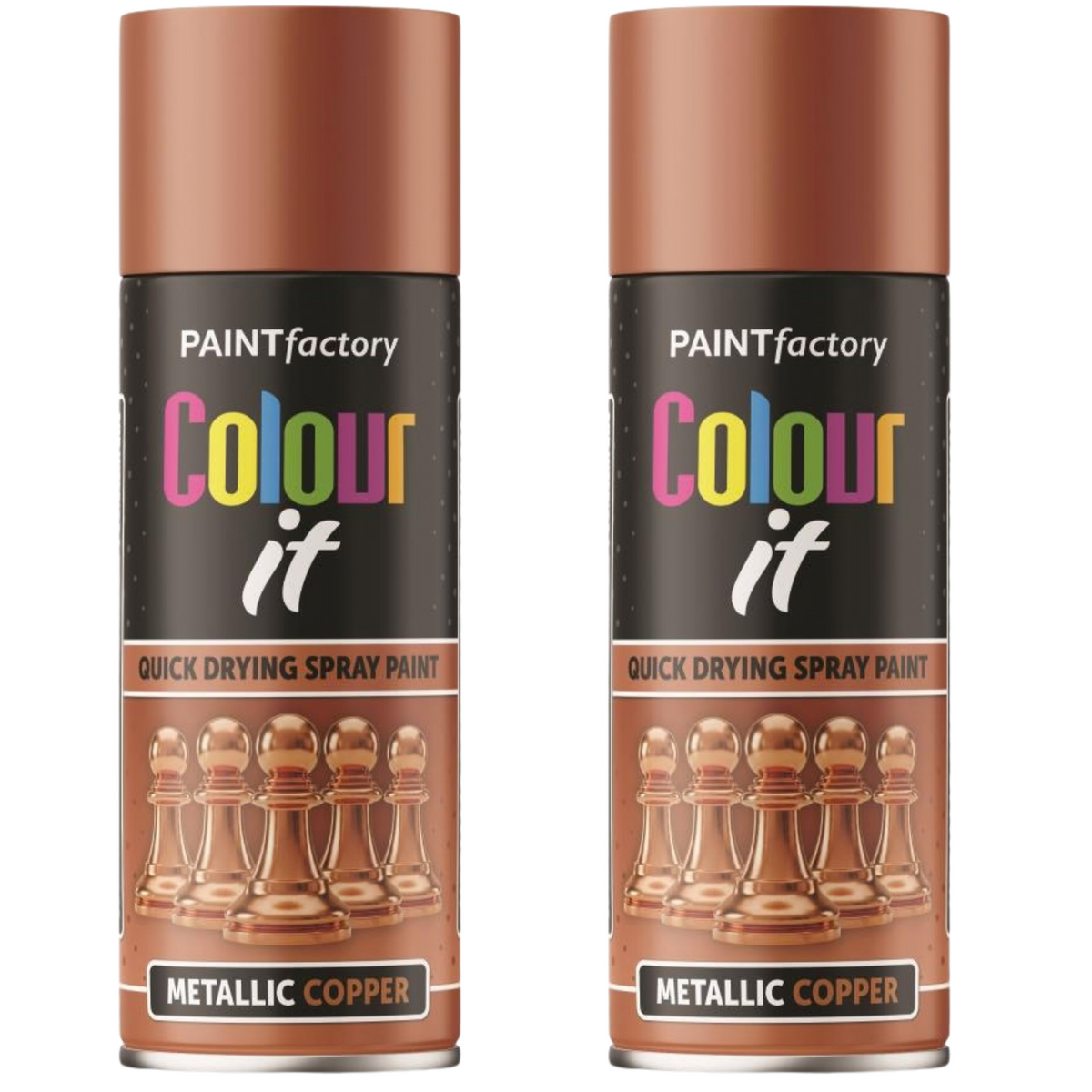 2X Paint Factory Copper  Metallic Spray Paint 400ml