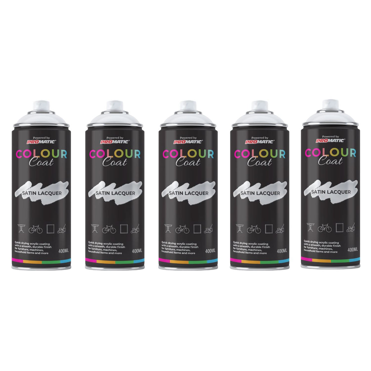 5X Clear Coat Clear Satin Spray 400ml