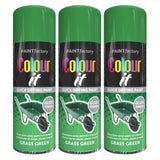 3X Paint Factory Grass Green Gloss Spray Paint 400ml.
