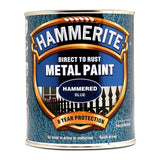 Hammerite Hammered Blue Paint 750ml With 1" Paint Brush